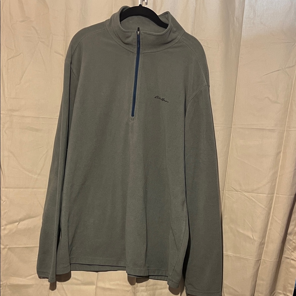 Eddie Bauer Charcoal Quarter-Zip Fleece